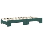 vidaXL Lit de jour avec gigogne et tiroirs vert foncé 90x200cm velours