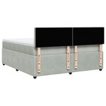vidaXL Sommier à lattes de lit et matelas Gris clair 200x200cm Velours