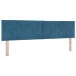 Lit Box Spring vidaXL avec Matelas & LED Bleu Sombre 180x200 cm Velours