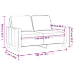 vidaXL Canapé à 2 places Bleu 140 cm Velours