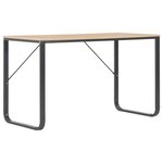vidaXL Bureau d'ordinateur Noir et chêne 120x60x73 cm