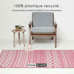 Tapis extérieur terrasse réversible - Tapis de jardin imperméable et résistant UV - Tia - Rose - 150x240 cm - HOMESCAPES