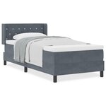 Lit à ressorts vidaXL avec matelas Gris foncé 90x200 cm Velours