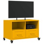 vidaXL Meuble TV jaune moutarde 68x39x43 5 cm acier laminé à froid