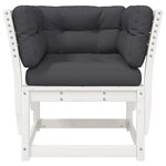 vidaXL Canapé de jardin accoudoir avec coussins blanc bois massif pin