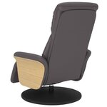 vidaXL Fauteuil inclinable de massage repose-pieds gris similicuir