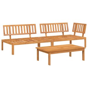 vidaXL Salon palette de jardin 3 Pièces bois d'acacia massif