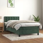 vidaXL Sommier à lattes de lit avec matelas et LED Vert foncé 80x200cm