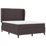 Lit avec sommier à ressorts et matelas vidaXL Marron foncé 140x200 cm Tissu