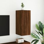 vidaXL Meuble TV mural avec lumières LED chêne marron 30 5x35x70 cm