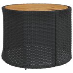 vidaXL Salon de jardin 3 Pièces demi-rond noir résine tressée