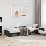 vidaXL Cadre de lit sans matelas noir 100x200 cm bois d'ingénierie