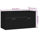 vidaXL Ensemble de meubles de salle de bain Noir Aggloméré