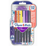 Paper Mate Flair 6 Feutres encre métallique  Assortiment de couleurs  Pointe moyenne (0 7 mm)