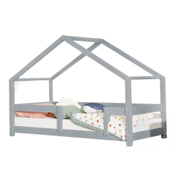 Lit cabane enfant LUCKY 120 x 190 gris