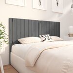 vidaXL Tête de lit Gris 155 5x4x100 cm Bois massif de pin