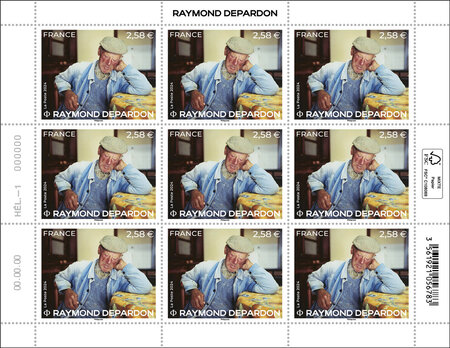 Feuille de 9 timbres - Raymond Depardon - Lettre verte