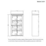 Bloc collectif Leabox  2x4  grade 3  simple face  Extérieur  fixation murale  Blanc neige RAL 9016 finition brillante