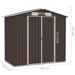 vidaXL Abri de jardin Marron 205x129x183 cm Acier galvanisé