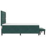 vidaXL Lit avec matelas et banc Vert foncé 160x200 cm Velours