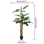 vidaXL Bananier artificiel 19 feuilles 180 cm vert