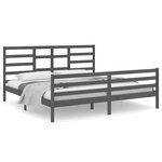 vidaXL Cadre de lit Gris Bois massif 200x200 cm
