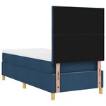 vidaXL Lit à ressorts avec matelas bleu 90x200 cm tissu