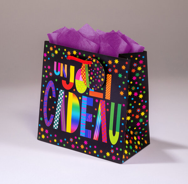Sac cadeau très joli cadeau pmcl 18 x h 18 typo