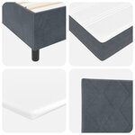 Lit à ressorts vidaXL avec matelas gris foncé super king en velours