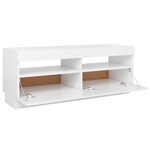 vidaXL Meuble TV avec lumières LED Blanc 100x35x40 cm