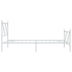 vidaXL Cadre de lit métal sans matelas et pied de lit blanc 107x203 cm