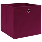 vidaXL Boîtes de rangement 4 Pièces Rouge foncé 32x32x32 cm Tissu
