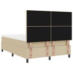 vidaXL Lit à Sommier avec Matelas & Lumière LED Vert Gris 140x200 cm Tissu en Corde
