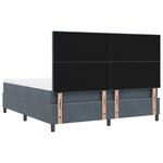 Lit Box Spring vidaXL avec Matelas et LED Gris Foncé 180x200 cm Velours