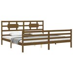 vidaXL Cadre de lit sans matelas marron miel 200x200 cm bois massif