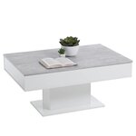 Fmd table basse gris béton et blanc