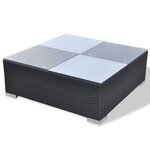 vidaXL Salon de jardin 10 Pièces avec coussins Résine tressée Noir