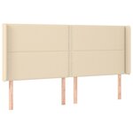 vidaXL Sommier à lattes de lit matelas LED Crème 180x200 cm Tissu