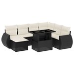 vidaXL Salon de jardin 8 Pièces avec coussins noir résine tressée