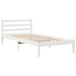 vidaXL Cadre de lit avec tête de lit sans matelas blanc 75x190 cm