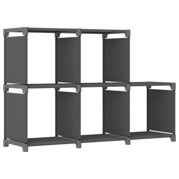 vidaXL Étagère d'affichage 5 cubes Gris 103x30x72 5 cm Tissu