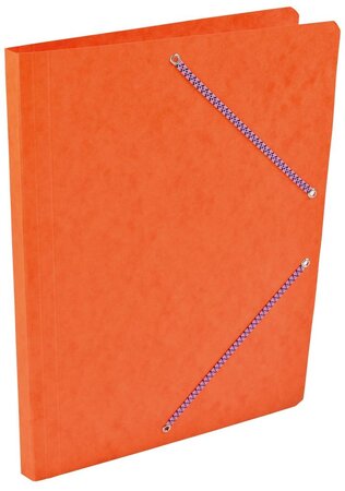 Chemise Carte Lustée simple format 24 x 32 cm avec élastiques Orange COUTAL