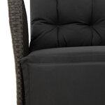 vidaXL Ensemble à manger de jardin 4 Pièces avec coussins noir