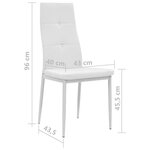 vidaXL Chaises à manger lot de 2 blanc similicuir