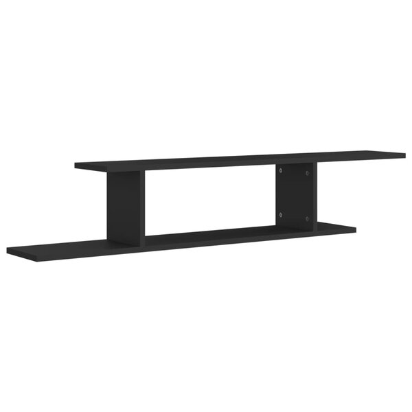 vidaXL Étagère TV murale Noir 125x18x23 cm Bois d’ingénierie