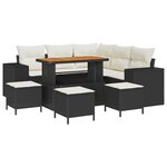 vidaXL Ensemble de Canapé de Jardin 9 Pièces avec Coussins Rattan Poly Noir Acacia