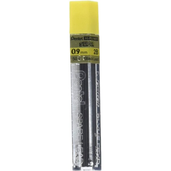 Etui de 15 mines hi polymer super  0 9 mm- 2b pentel