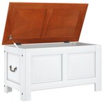 vidaXL Coffre de rangement et couvercle marron et blanc bois d'acacia