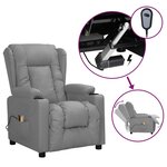 vidaXL Fauteuil de massage électrique Gris Similicuir