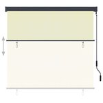 vidaXL Store roulant d'extérieur 170 x 250 cm Crème